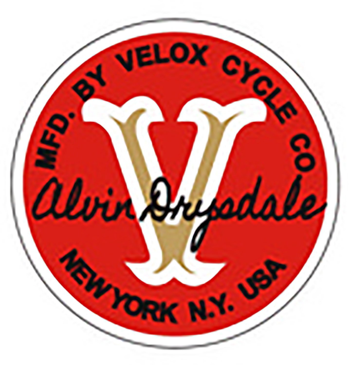 Alvin Drysdale Velox Cycle Company Seat Tube Decal