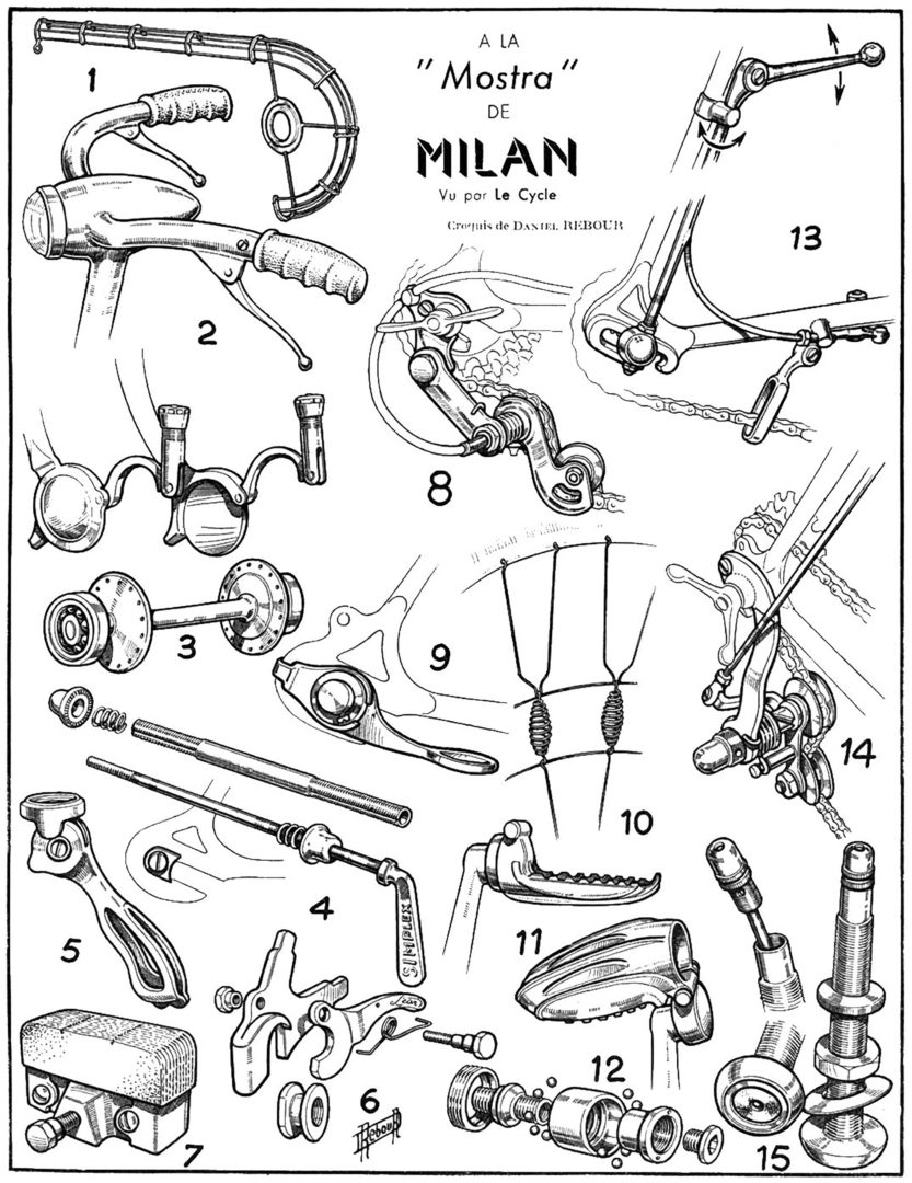 ebykr-daniel-rebour-a-la-mostra-de-milan-1-2-1949 (Random Rebour: Random Bicycle Drawing by Daniel Rebour)