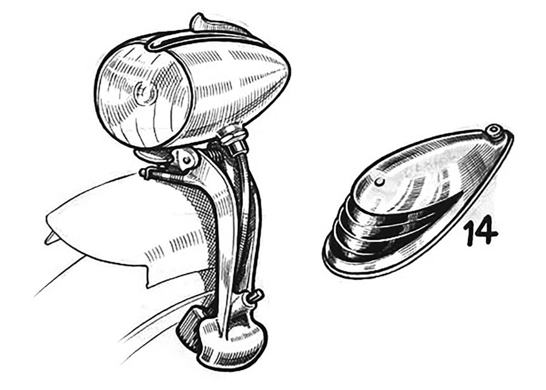 ebykr-daniel-rebour-vintage-bicycle-light-dynamo-combo (Random Rebour: Random Bicycle Drawing by Daniel Rebour)