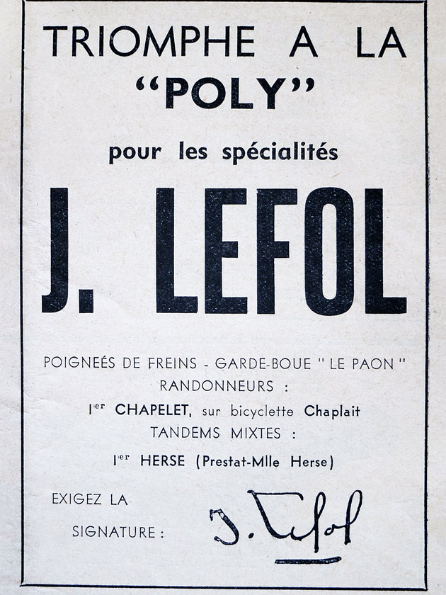ebykr-lefol-le-cycliste-advertisement (J. Lefol: Inventeur – Constructeur)