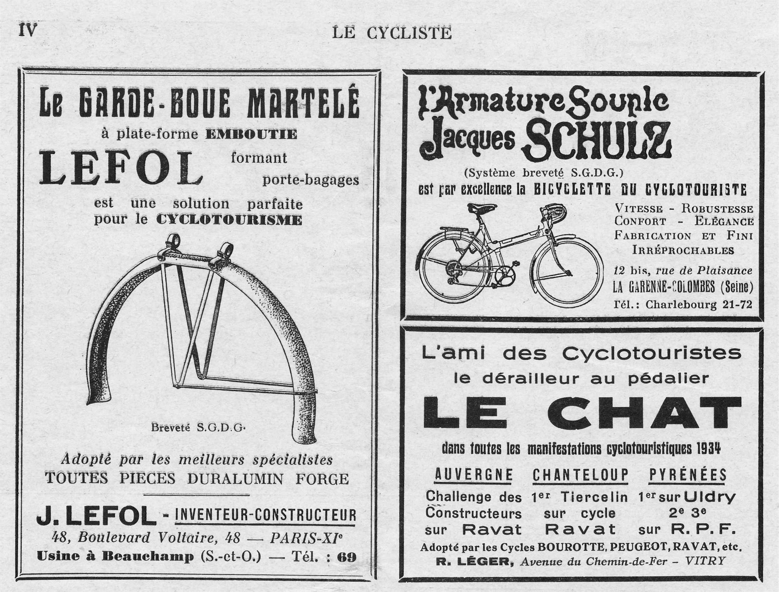 Ebykr Lefol 1936 April Le Cycliste Magazine Advertisement Ebykr